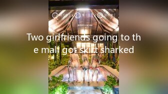 Two girlfriends going to the mall got skirt sharked