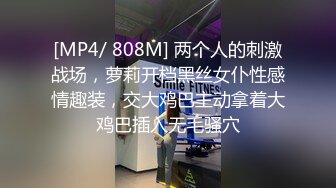 [MP4/ 808M] 两个人的刺激战场，萝莉开档黑丝女仆性感情趣装，交大鸡巴主动拿着大鸡巴插入无毛骚穴